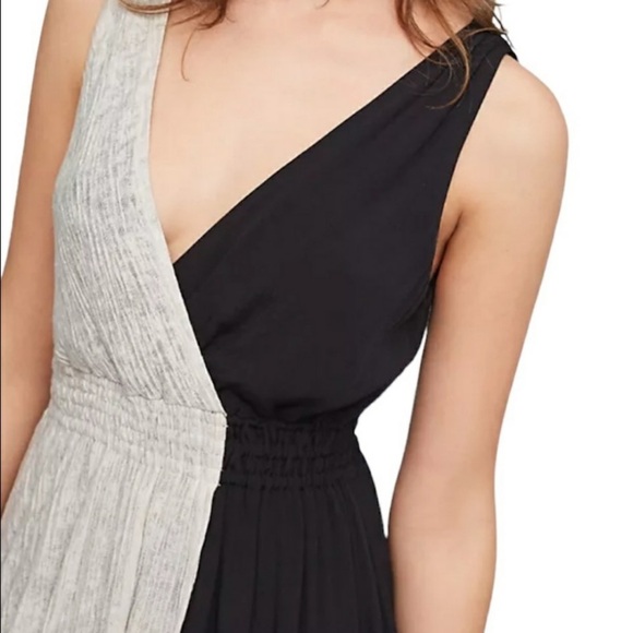 Maeve Elisabel Anthropologie Black and Cream Asymmetrical Dress NWT - Picture 3 of 7